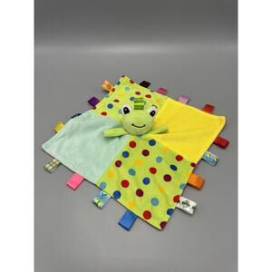 Frog Rattle Lovey Silky Satin Ribbon Tags Polka Dots Baby Security Blanket